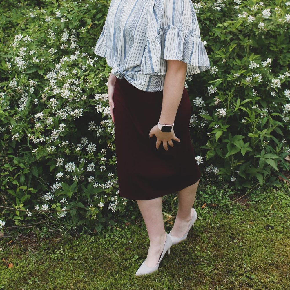 Burgundy Pencil Skirt